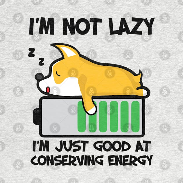 Pembroke Welsh Corgi Sleeping Energy Saving Dog by alltheprints